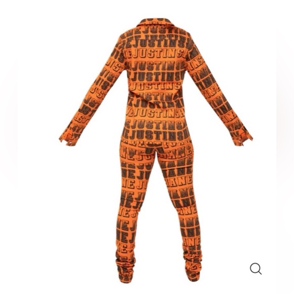 (115)- This ORANGE AND NEON GREEN Jean outfit is amazing and a show stopper!🤯 - Picture 2 of 6